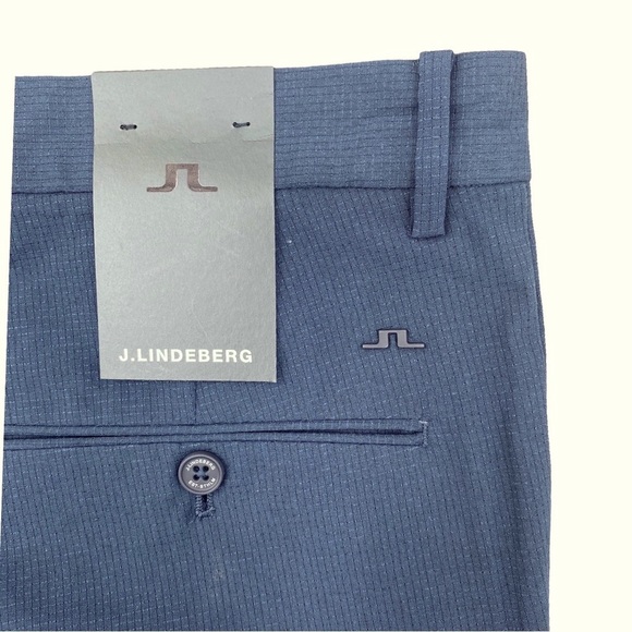 J. Lindeberg Blue Flat Front High Vent Golf Shorts JL Navy Blue Size 34” NWT - Picture 4 of 10